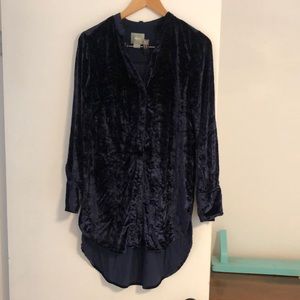 Maeve Deep Blue Velvet Tunic